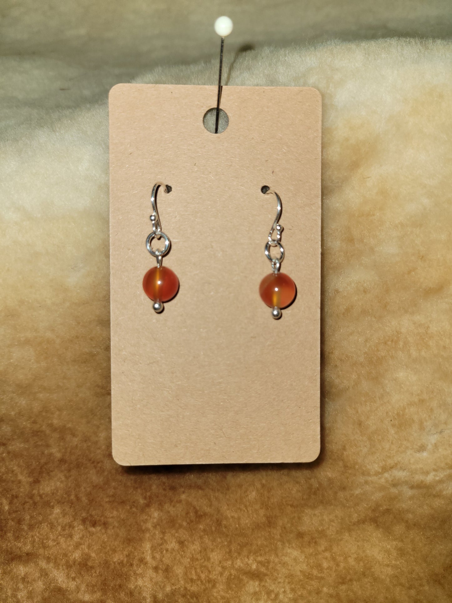 Carnelian and Sterling Silver Earrings