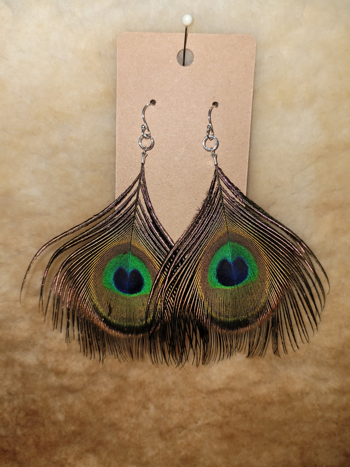 Peacock Earrings Sterling Silver