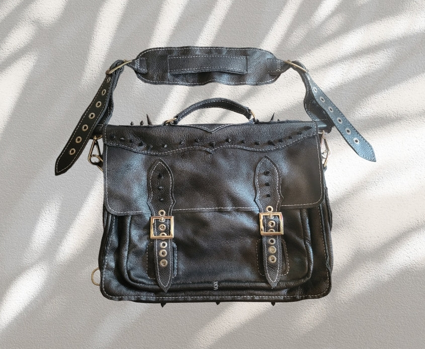 Custom leather satchel