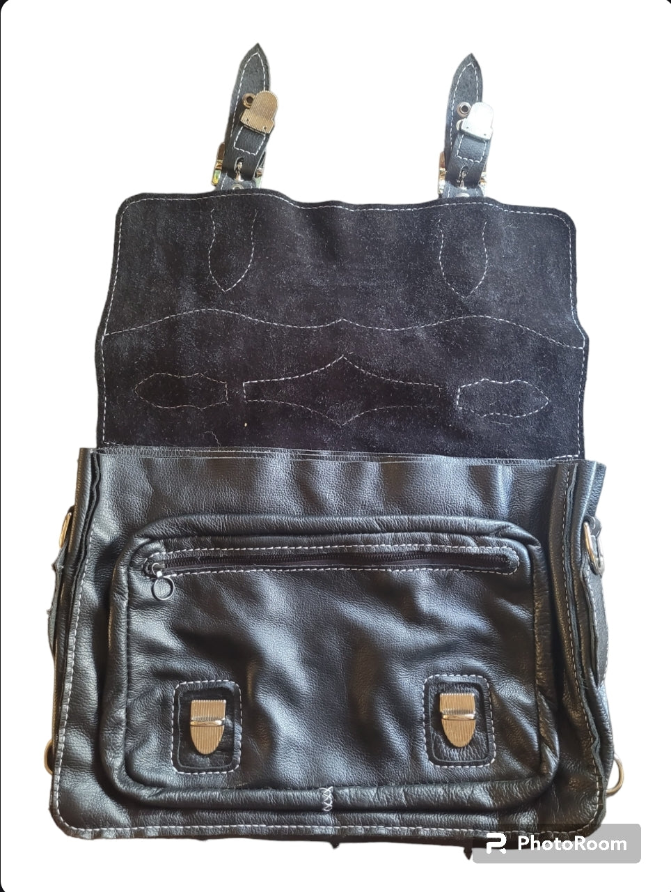 Custom leather satchel