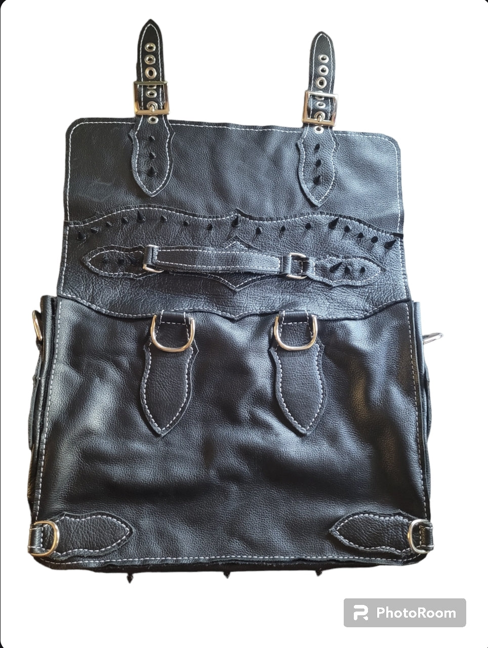 Custom leather satchel