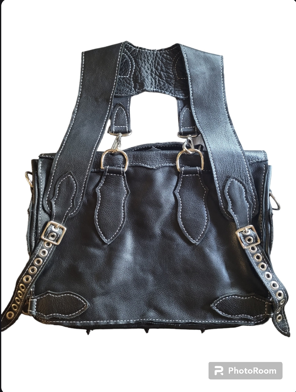 Custom leather satchel
