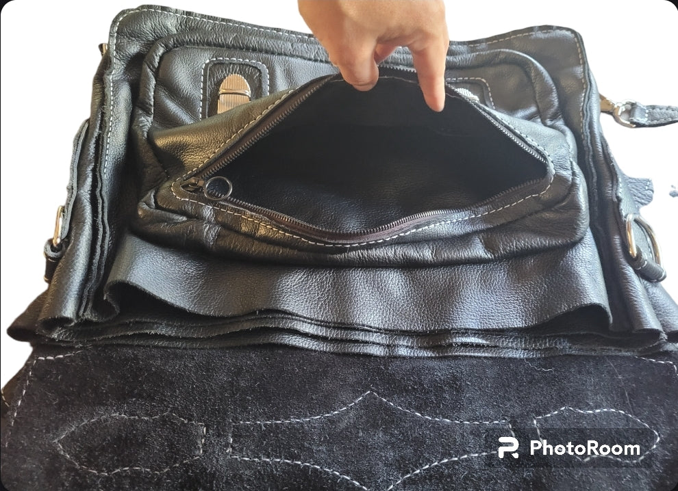 Custom leather satchel