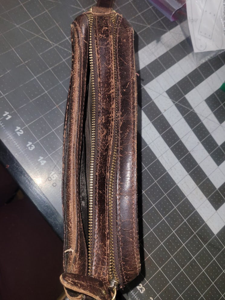 Repaired Leather Purse
