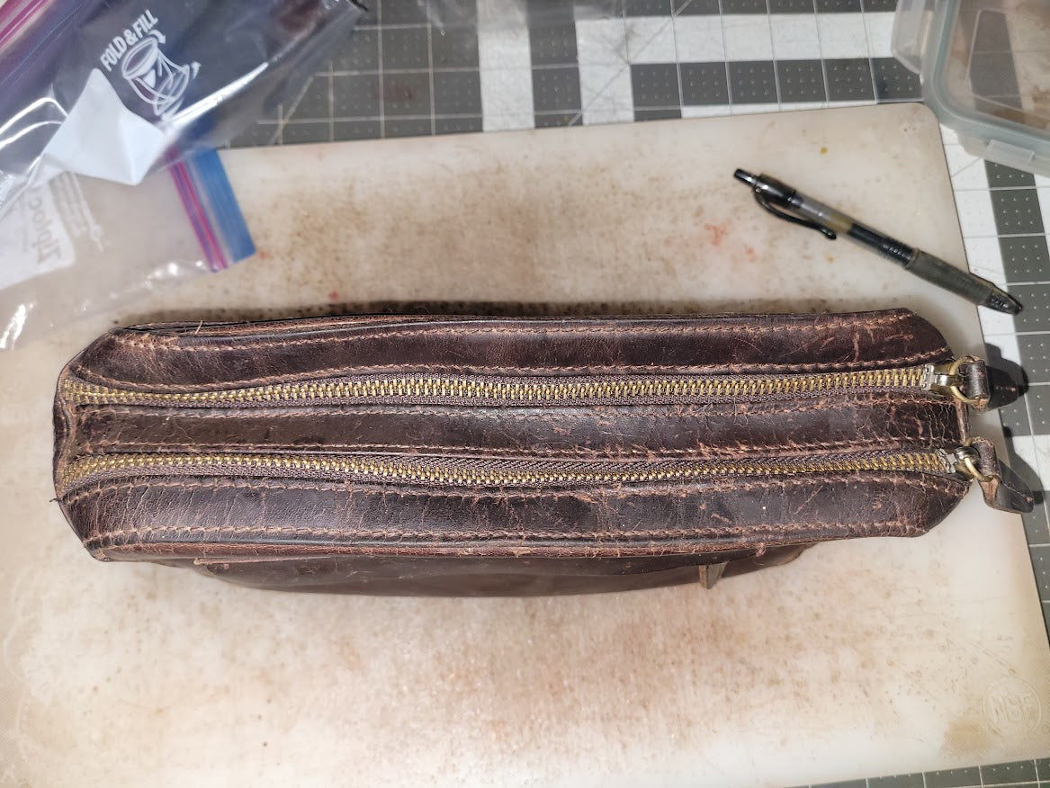 Repaired Leather Purse